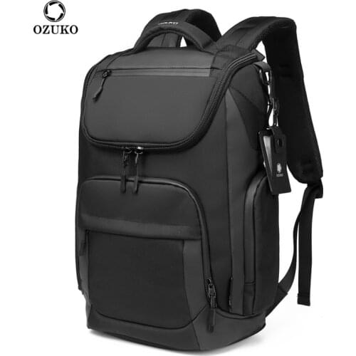 OZUKO Men Backpack Multifunctio Large Capacity Waterproof Backpacks 15.6" Laptop Backpack Travel Business Male Bag USB Fashion