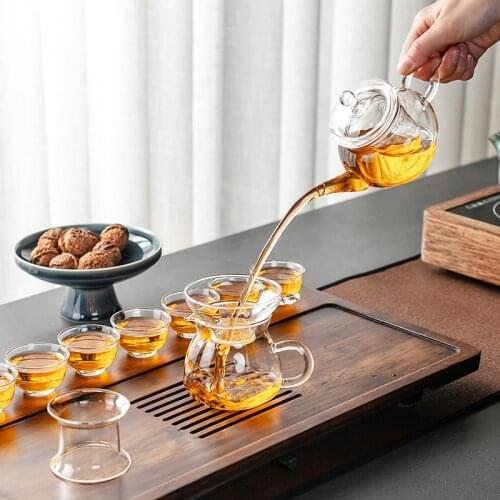 Glass teapot household high temperature water pot flower tea pot large capacity tea pot belt