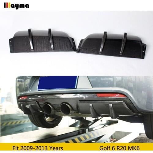 OSIR style Carbon fiber rear bumper wing spoiler For VW Golf 6 R20 MK6 2009 - 2013 2pcs/set