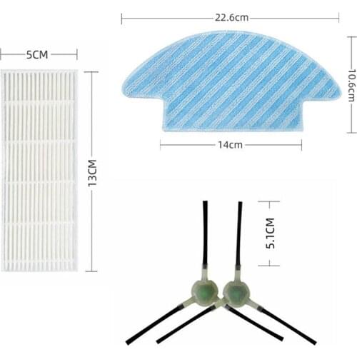 HEPA Filter Side Brush Mop Cloth Rags Vacuum Cleaner Parts for Lefant M210 M210S M210B M213 Robot Vacuum