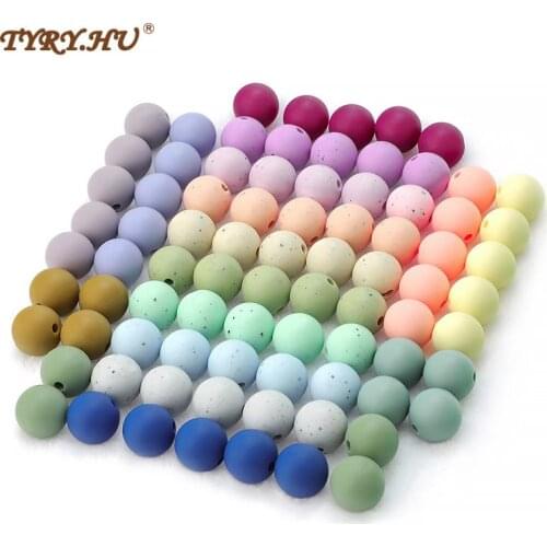 TYRY.HU 100Pcs Silicone Beads Eco-friendly Sensory Teether Necklace Food Grade Baby Nursing DIY Jewelry Baby Teether Perle