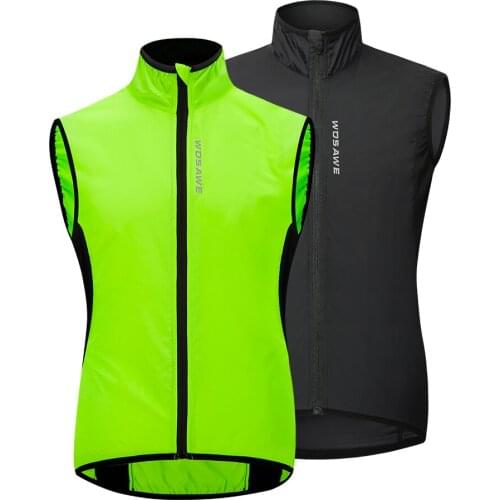 WOSAWE Sleeveless Cycling Jacket Vest Windproof Windbreaker MTB Bike Bicycle Wind Vest Men Women Running Outdoor Sports Wear