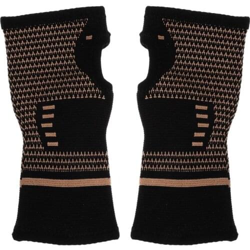 1 Pair Hand and Wrist Sleeves Brace Sports Protection Tool for Men Women (Black)