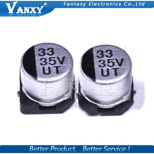 10PCS Electrolytic capacitor 35V33UF 6.3*5.4mm SMD aluminum electrolytic capacitor 33uf 35v