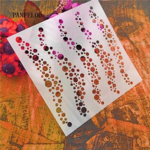 13*13cm Hote Sale waves circle scrapbook stencils spray plastic mold shield DIY cake hollow Embellishment printing lace ruler