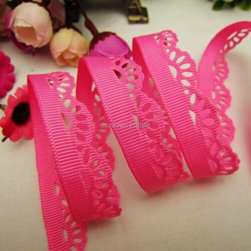 1410112, hot sale 15mm hollow Flowers solid Grosgrain Ribbon, DIY handmade materials,Clothing accessories,Gift Wrapping