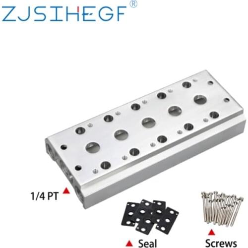 200M 4V210-08 4F 6F 8F 10F 12F Pneumatic Solenoid Valve Manifold Base Board Air Exhaust Plate Airtac Type 1/4" Board