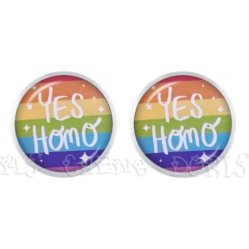 2019 Gay Pride Stud Earring Same Sex LGBT Jewelry Gay Lesbian Pride with Rainbow Love Wins Gift Same Sex Marriage Equal Marriage