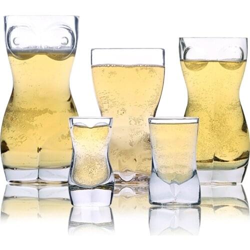 3D Creative Body Shape Glass Cup Whiskey Glasses Wine Shot Glass Cup Sexy Lady Men Body Shape Beer Cup for Vodka Whiskey Beer