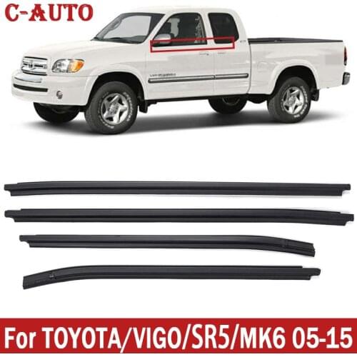 4Pcs Window Glass Weatherstrips 4Doors Belts Seal Weather Strips For Toyota Hilux SR5 / VIGO / MK6 PICKUP 2005-2015 Car-styling