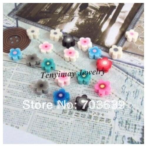 9.5mm Polymer Clay Flower Beads, Wholesale 500pcs Polymer Clay Slice Charm Pendants