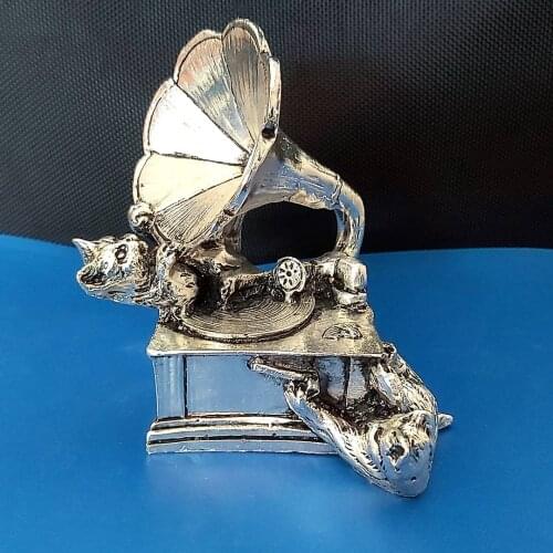 925 Sterling Silver Plated CATS IN GRAMAFON