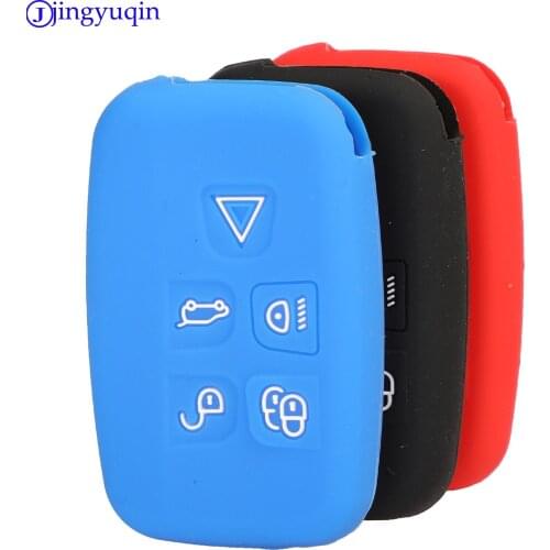 Jingyuqin 5 Buttons Remote Car Key Fob Cover Smart Silicone Key Case For Land Rover Range Rover Sport Vogue Evoque Discovery 4