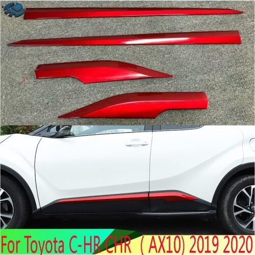 For Toyota C-HR CHR (AX10) 2019 2020 Car Accessories ABS Chrome Red Side Door Body Molding Moulding Trim