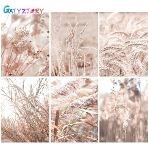 GATYZTORY Framed Botany Paint By Numbers For Adults Landscape Picture On Canvas Coloring By Numbers Home Decor