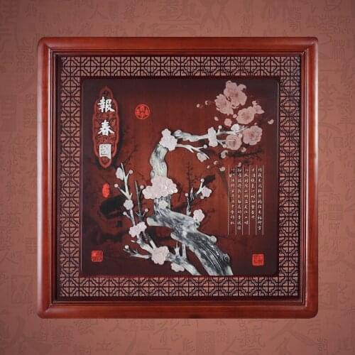 Chinese style three-dimensional decorative painting wood relief jade living room entrance hallway office sofa background hang pa