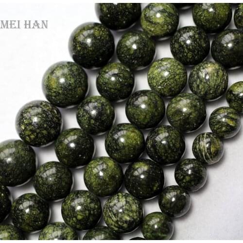 Meihan Free shipping (3strands/set) natural 6mm russian serpentine round stone beads for jewelry making design