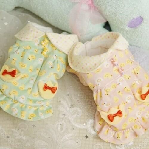 Cute Dog Clothes Cat Coat Thicken Dog Jacket Duck Design Pet Costume Lapel Princess Girls Dog Coat Jacket Winter French Bulldog