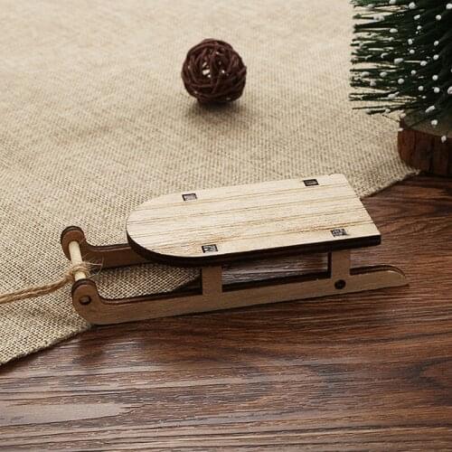 1Pcs Creative Delicate Durable Practical Portable Xmas Sled Mini Sleighs Sleighs For Decoration Christmas Ornament New