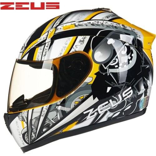 ZEUS Motorcycle Full Face Helmets Motorbike ECE DOT ABS Helmet Anti-glare Deceleration Top Protective Gear Helmets