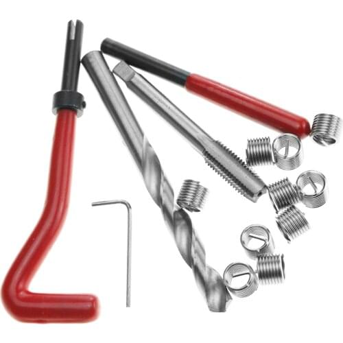 15Pcs Metric Thread Repair Insert Kit M3 M4 M7 M9 M11 Helicoil Car Pro Coil Tool M3*0.5 M4*0.7 M7*1 M9*1.25 M11*1.5