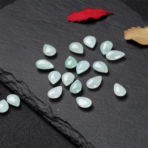 Natural jadeite handcarved water droplets beads DIY 100% real jade bracelets necklace jade accessories septa scattered beads