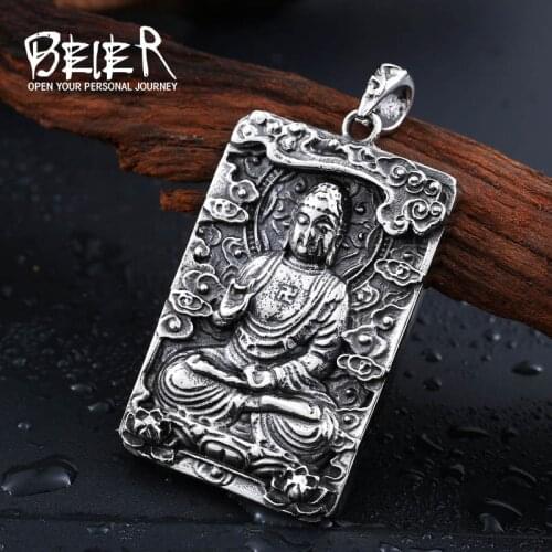 BEIER stainless steel buddha pendant fashion men religion chinese style Avalokitesvara jewelry BP8-136