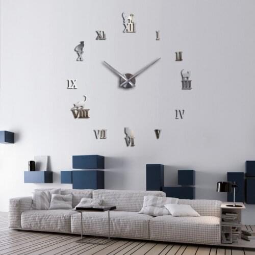 New arrive mirror effect Affordable Modern style still life DIY home decoration wall stickers quartz Study Circular wall clock