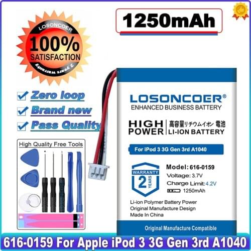 New Arrivals 1250mAh 616-0159 Battery for iPod 3 3G 3rd Generation A1040
