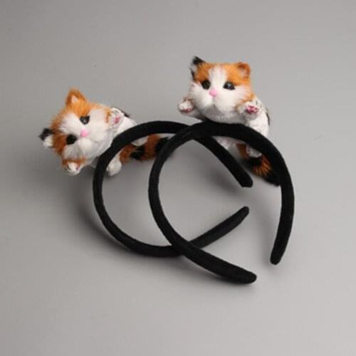 Cute 3D Simulation Lying Cats Girl Headband Hairband Party Headdress Hair Hoop Hair jewellery accessories Christmas Gift New