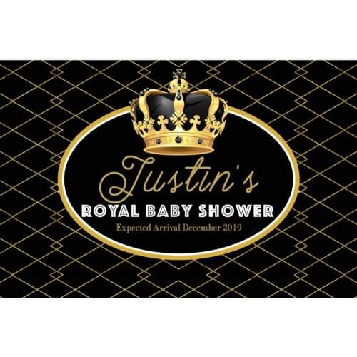 Custom Gold Raven Little Prince Crown Royal Baby Shower backgrounds High quality Computer print party backdrops