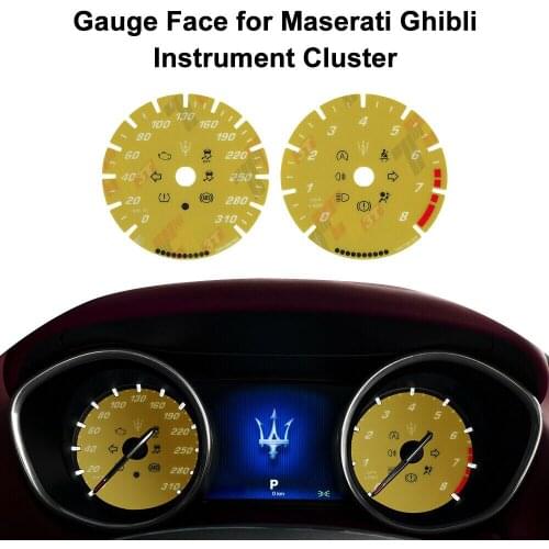 Instrument Cluster Gauge Faces For Maserati Quattroporte Levante Ghibli Dash Blue Faces Gauge 310KM/H