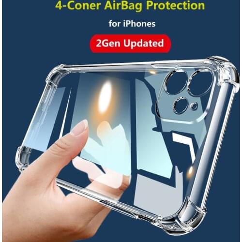 Shockproof Case for iPhone 13 12 11 Pro Max X XR XS Max 8 7 Plus 6s SE TPU Clear Cover 2Gen Ultra Transparent Case Funda