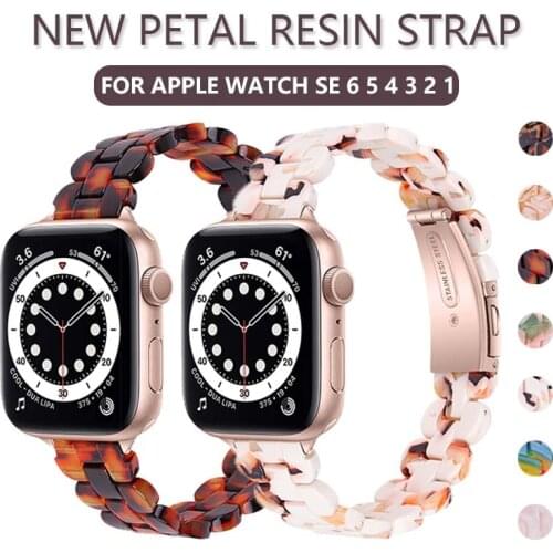 Transparent Resin Watchband for Apple Watch 6 Se 5 4 Strap 42mm 38mm Correa for Iwatch Series 6 5 4 3 2 1 Watchband 44mm 40mm