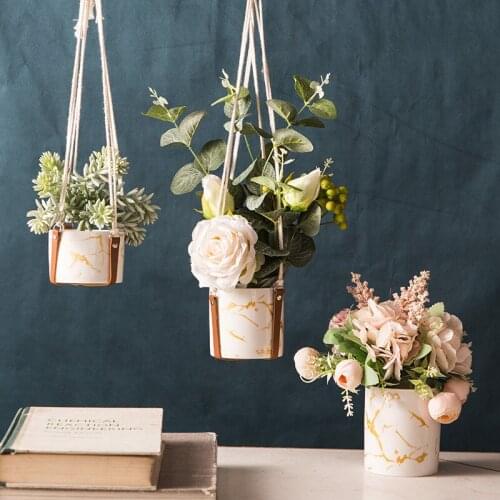 Modern Simple Creative Hanging Hanging Ceramic Flower Pots Home Living Room Balcony Hanging Mini Plants Succulents Potted Decor
