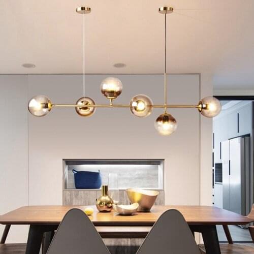 Nordic glass magic Pendant Lights Modern geometric straight chandelier for Living room dining room Study Bedroom home Decor