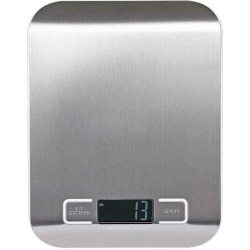 5kg Slim Digital Kitchen Food Scale, Electronic Household Weight Scale, Stainless Steel, LCD display, Auto off