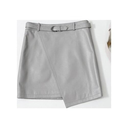 Top brand Leather 2020 New Sheepskin Skirt High Waist Skirt J15 high quality