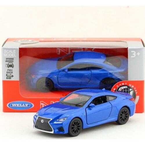 Welly 1:36 Diecast RC F Sport Car Blue White High Simulation Pull back Vehicle Alloy Metal Model Car