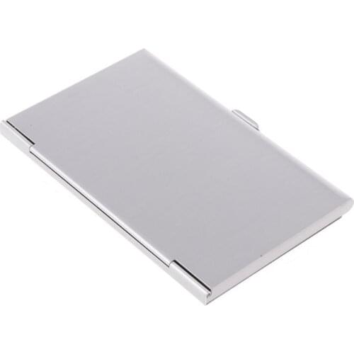 Y166 1x Stainless Steel Business Name Credit ID Card Holder Box Metal Pocket Box Case