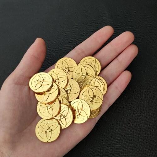 2 Cm Genshin Impact Mora Gold Coins Alloy Model Anime Collection Toy Game Cartoon Classic Toys Fans Gifts