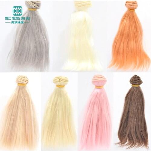 1pcs Milk silk Soft and straight hair for doll 15cm*100CM for 1/3 1/4 1/6 BJD diy doll wig DIY Accessories golden pink brown kh