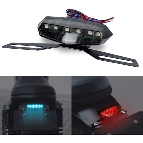 1PC LED Motorcycle Tail Brake Lights Stop Driving License Plate Lamps For Motorcycle Rear Motorbike Taillight Moto Styling 12V