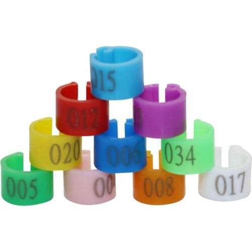 1000 Pcs Inner Diameter 6mm Bird Clip Ring 6mm Digital Markup Parrot Pigeons Marking Ring Bird Training Foot Ring No.001-100