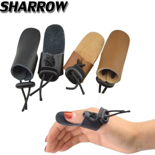 2pc Archery Finger Guard Hunting Shooting Protective Gear Outdoor Bow And Arrow Slingshot Catapult Thumb Guard Accessories