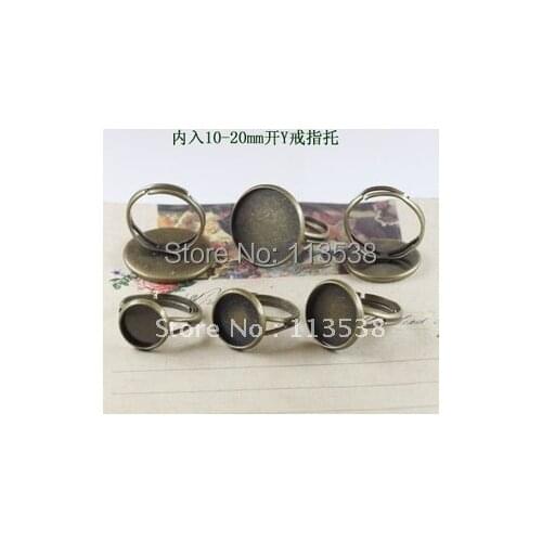 200pcs/lot 12mm Blank angique bronze Tray Pad Adjustable Ring tray (10mm/12mm/14mm/16mm/18mm/20mm in stock) freeshipping