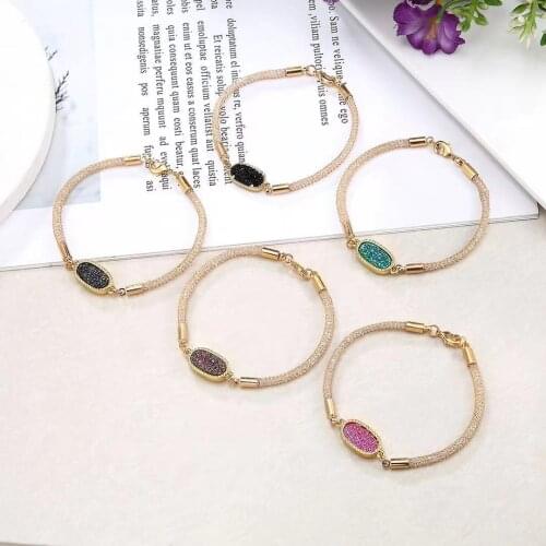 2021 fashion luminous blue simple crystal bracelet female bohemian personality adjustable bracelet male