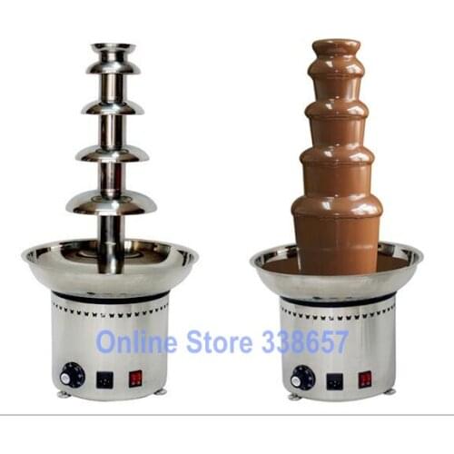 Stainless steel 5 tier commercial chocolate fondue fountain machine maker for wedding party hotel