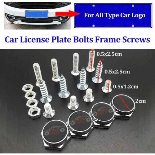 Car Accessory License Plate Frames Tag Cap 24pcs Screw Caps 4pcs Nuts Auto Styling For saab BENZ NISSAN KIA