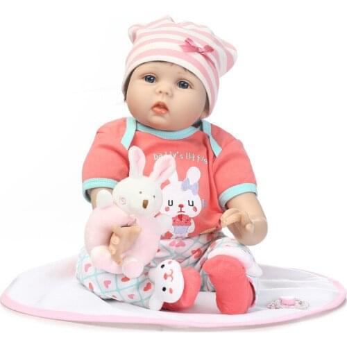 Bebes reborn cute girl dolls 22" 55cm silicone reborn baby dolls soft cotton body newborn girl Bebe alive bonecas gift